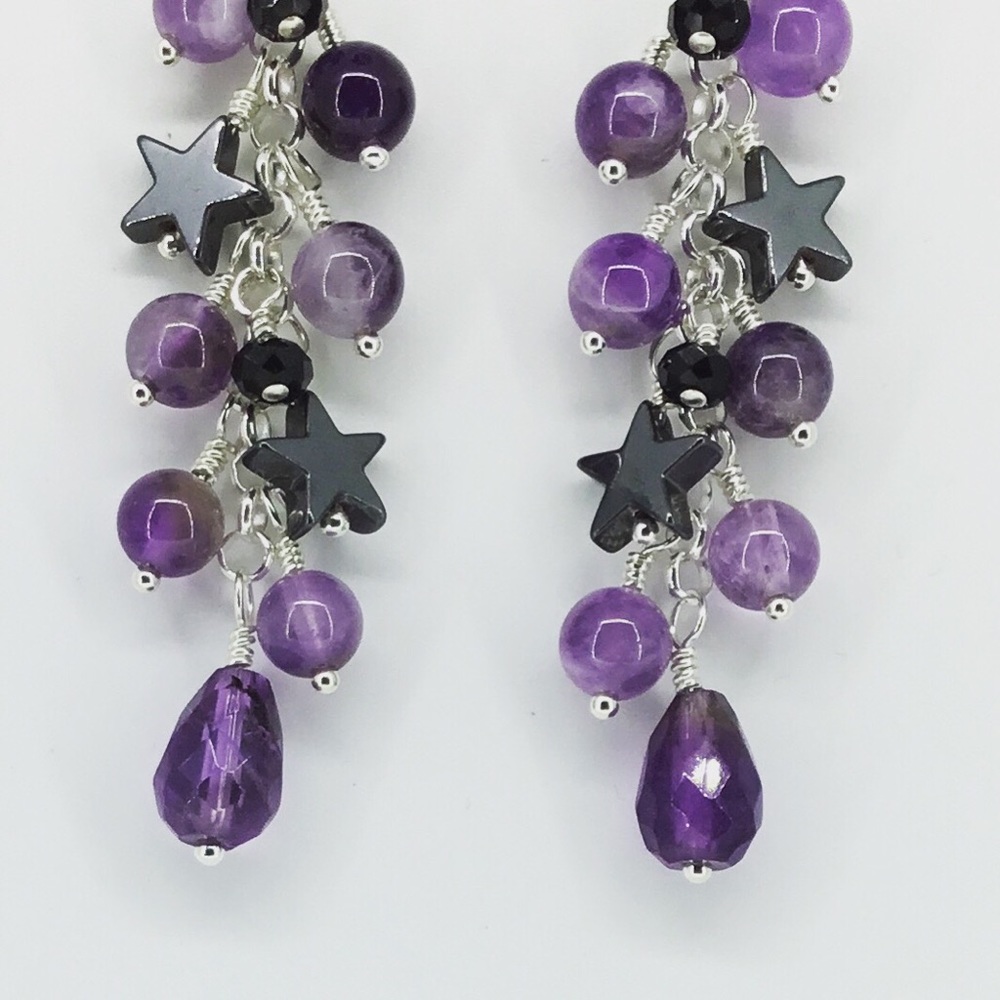 Amethyst Rain drop earrings.